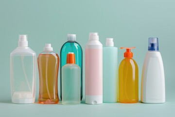 Bathroom Bottles. Collection of Cosmetic Containers for Skincare and Hygiene Products