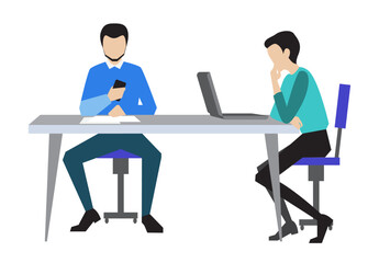 Management and Leadership concept on transparent background, flat design vector illustration