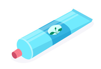 Toothpaste Tube - Dental concept on transparent background, flat design vector illustration