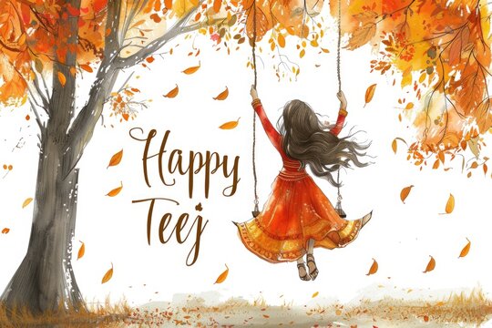 Teej festivity: happy teej - marking the occasion of Teej with joyous festivities where friends and family come together to celebrate love, happiness and blessings.
