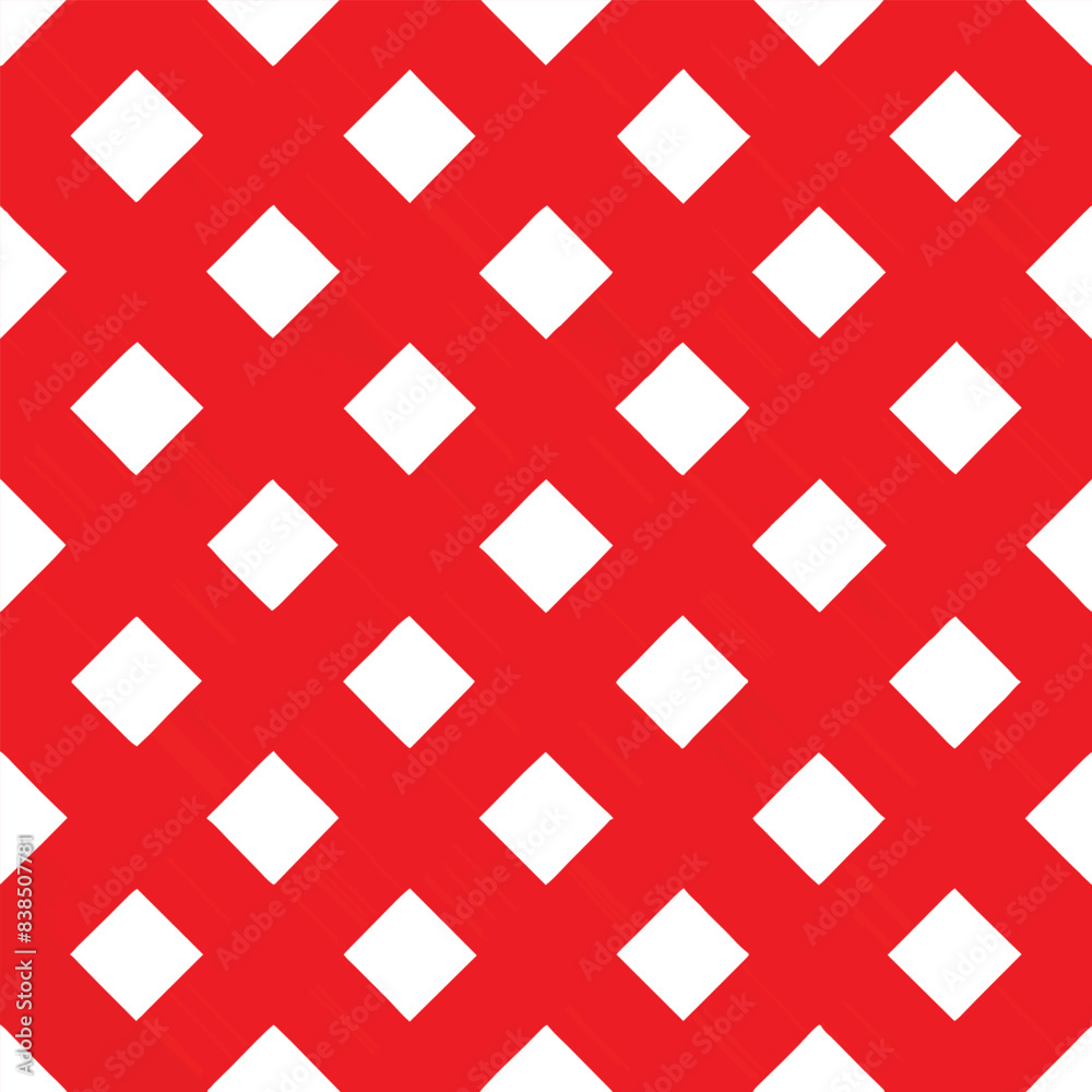 Wall mural seamless red lattice pattern - modern geometric design background vector
