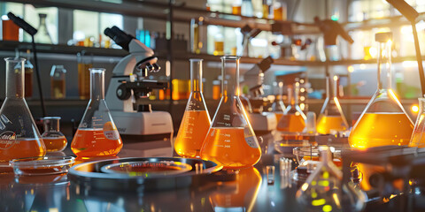 Organic Order: A laboratory, filled with beakers, Petri dishes, and microscopes