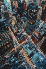 Obraz premium aerial view of new york city at dusk 