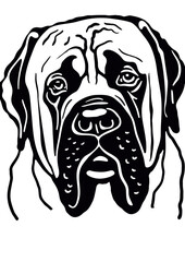 Mastiff Dog SVG Files, Mastiff Silhouette, Dog Vector Graphics, Clipart

