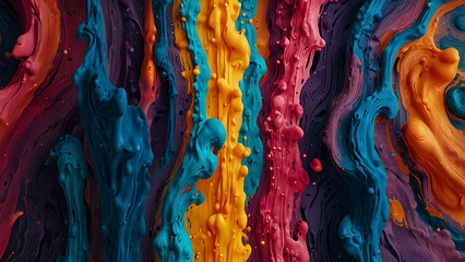 Dynamic Abstract Paint Explosion - Vibrant Artistic Burst