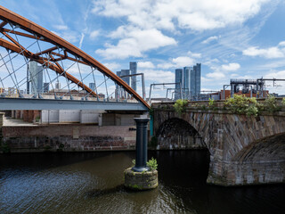 Two bridges over the river Irwell