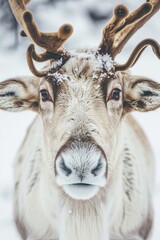 Christmas Background Reindeer. Complete Reindeer with Antlers in Isolated Setting