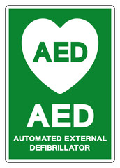 AED Automated External Defibrillator Symbol Sign, Vector Illustration, Isolate On White Background Label .EPS10