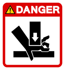 Danger Hand Crush Force From Above Symbol Sign, Vector Illustration, Isolate On White Background Label .EPS10