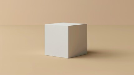 Closed Box. Blank White Cardboard Product Packaging Container Isolated on White Background