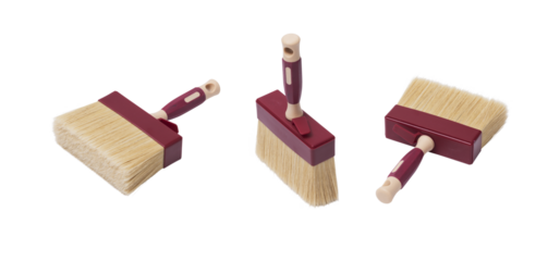 Set of whitewash brushes on white background