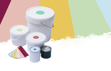 Painting tools and color swatches