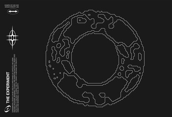 Abstract Brutalism Vector Set. Cyberpunk Geometric Design Elements, bitmap pixelated Y2K shapes.