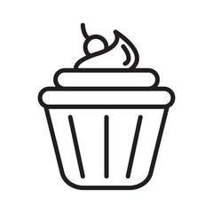 Sweet Treat Cupcake Icon for Bakeries, Desserts, and Celebrations
