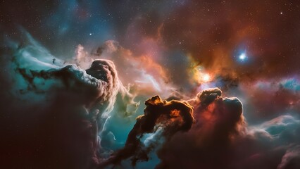 Colorful space galaxy cloud nebula Stary night background wallpaper