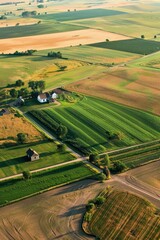 Fototapeta premium an aerial view of farmland and fields 