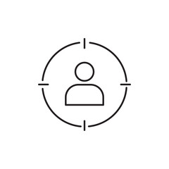 Target audience icon design, isolated on white background, vector illustration