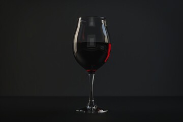 A glass of red juice on plain black background