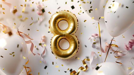 8 years birthday party balloons design