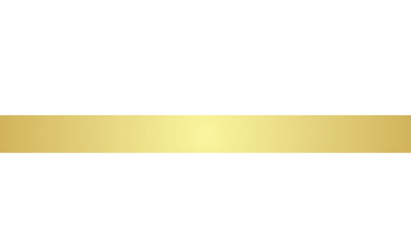Gold banner bar ribbon isolated on transparent background. Shiny blank decor element template for congratulation text, Luxury design elements. Decoration for holiday