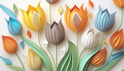 Textura 3d de tulipanes de colores (imagen 25)