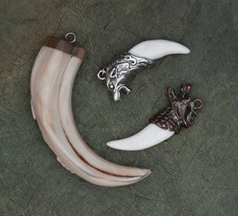 pendant with tooth isolated on background