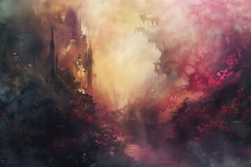 Fototapeta premium Abstract Artistic Background: Ethereal Painting Aesthetics