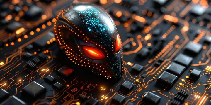crazy alien high-tech and circuit board design