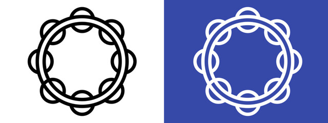 Musical Tambourine Icon for Percussion Instruments, Entertainment, and Music