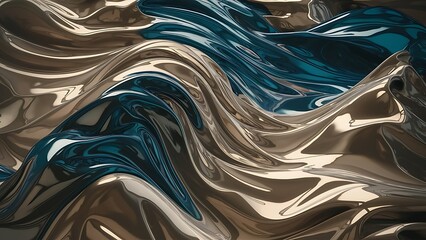 Metallic plastic 3d rendered wavy wallpaper abstract background wallpaper