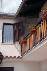 balcony with windows