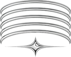 Y2K Metallic Chrome 2000s Retro Vintage PNG Graphic Element 