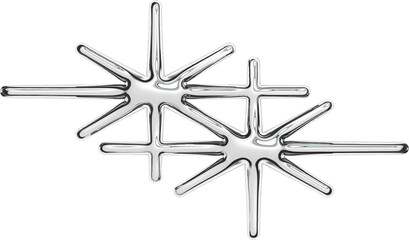 Y2K Metallic Chrome 2000s Retro Vintage PNG Graphic Element 