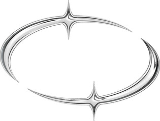 Y2K Metallic Chrome 2000s Retro Vintage PNG Graphic Element 