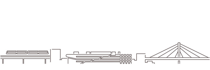 Surat Dark Line Simple Minimalist Skyline With White Background