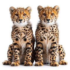 animal,Wildlife,African Safari Animals,Cheetahs,on white.