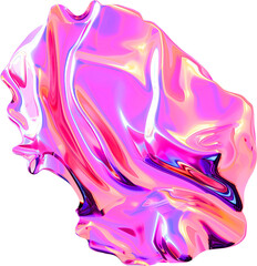 Obraz premium Pink and Purple Metallic Glossy Abstract PNG Object Element