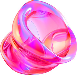 Pink and Purple Metallic Glossy Abstract PNG Object Element