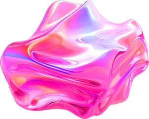 Fototapeta premium Pink and Purple Metallic Glossy Abstract PNG Object Element