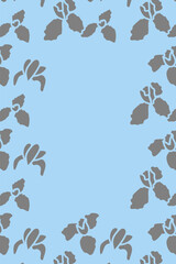 Vector. Hand drawn floral pattern. Vertical background, copy space for text. Template for postcard, wedding and party invitation, flyer, cover, brochure, social media post, magazine, poster, banner.