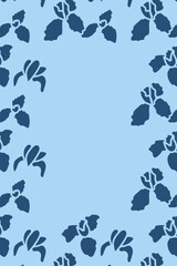 Vector. Hand drawn floral pattern. Vertical background, copy space for text. Template for postcard, wedding and party invitation, flyer, cover, brochure, social media post, magazine, poster, banner.