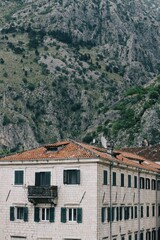 houses in the mountains in Kotor in Montenegro 