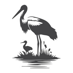 illustration of a stork