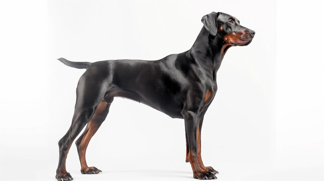 dober man  dog isolated on a white background