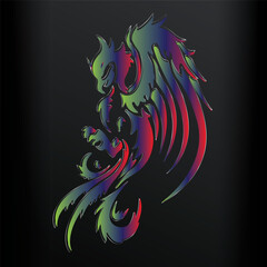 Colorful style phoenix character illustration