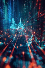 Description: A visually striking ultra-sharp photo presents a digital map of Western Europe