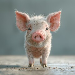 charismatic pig, cute, full body, highly detailed, in nature, white plain background, very realistic, cinematic 