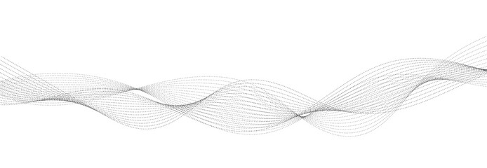 Abstract wave element for design. Digital frequency track equalizer. Stylized line art background. Vector illustration. Wave with lines created using blend tool. Curved wavy line, smooth stripe.