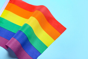 LGBT flag on blue background