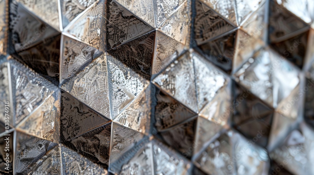 Wall mural a macro shot of the intricate diamond shapes within the chevron design showcasing the precision and 